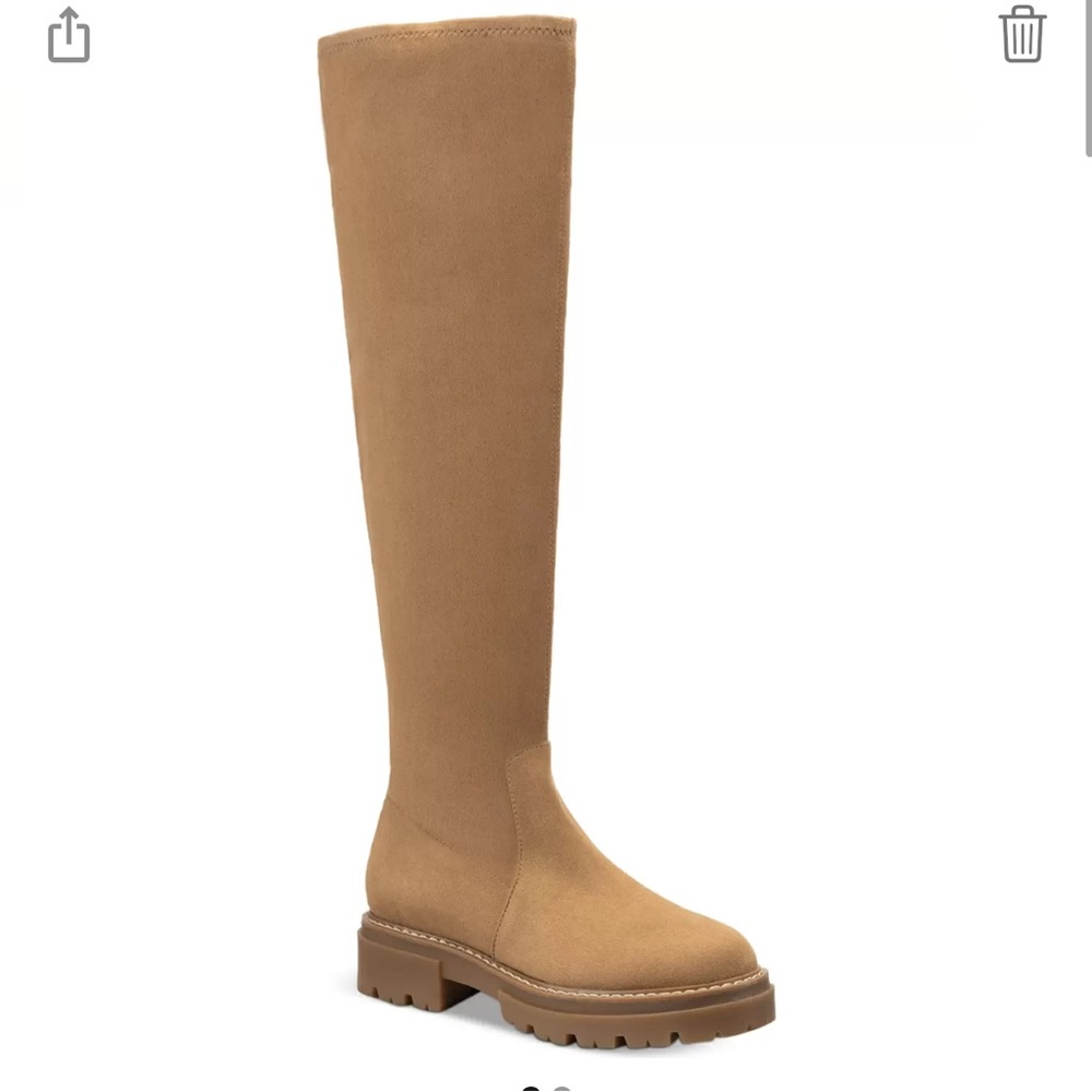 Sun + Stone Womens Jacksonn Faux Suede Lug Sole Over-The-Knee Boots